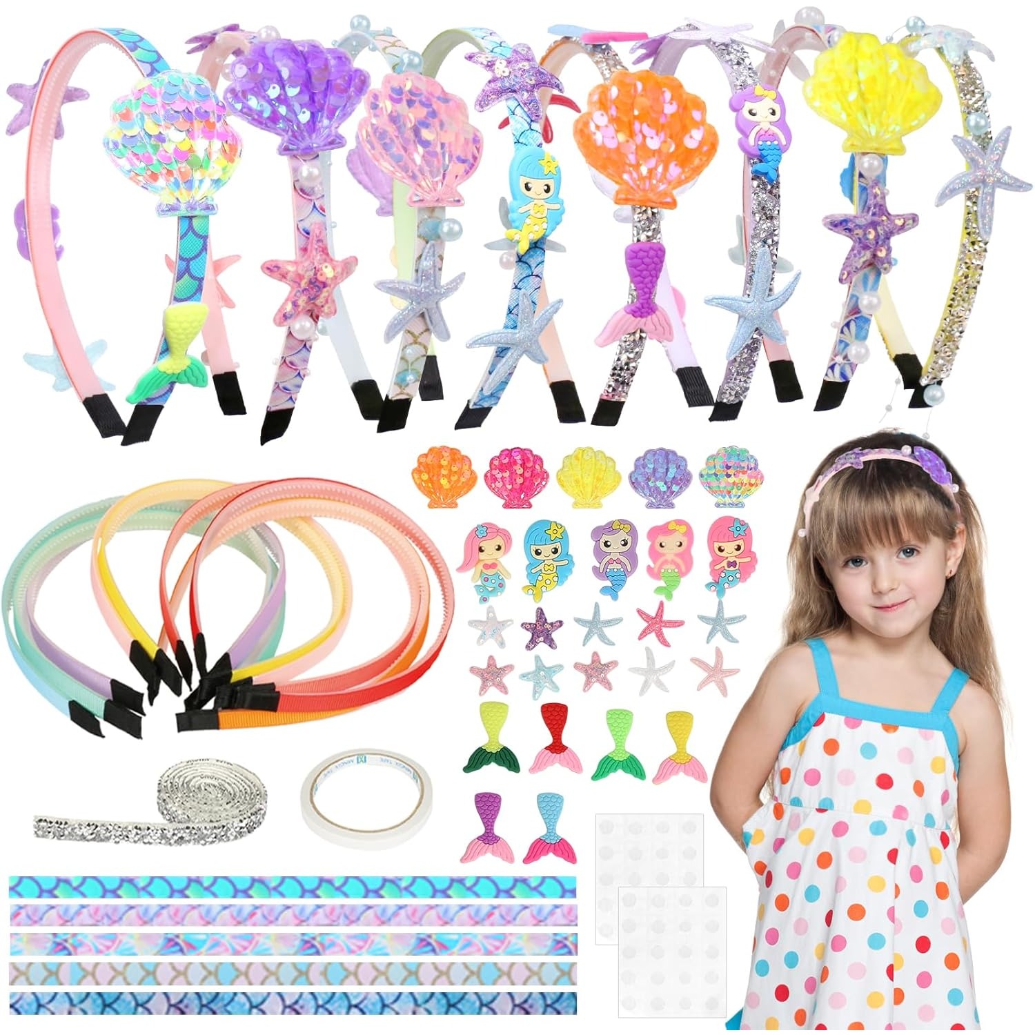 8-piece Mermaid Headband Craft Set, Diy Hair Accessory Gift, Creative Craft Hair Accessories, Birthday Party Gift
8-piece Mermaid Headband Craft Set, Diy Hair Accessory Gift, Creative Craft Hair Accessories, Birthday Party Gift