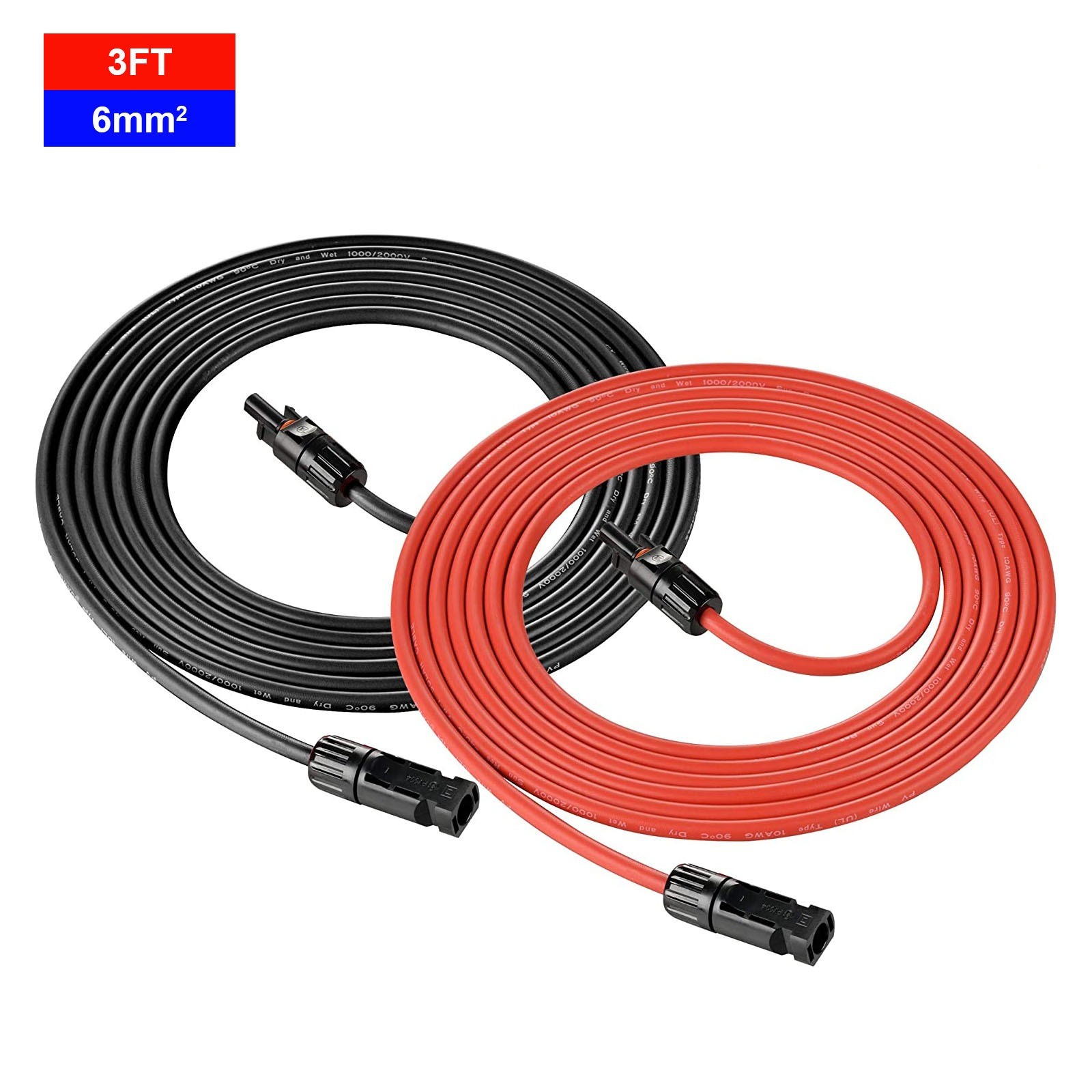 6 Extension Cable With Female And Male Connectors And Free Connector Solar Panel Adapter Kit Tool (3.28 Ft Red + 3.28 Ft Black)
6 Extension Cable With Female And Male Connectors And Free Connector Solar Panel Adapter Kit Tool (3.28 Ft Red + 3.28 Ft Black)