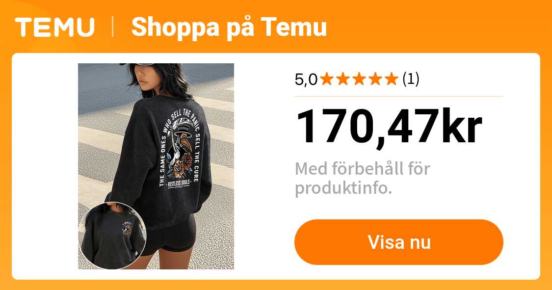 damernas vintage grafisk hoodie svart crewneck tröja - Temu Sweden