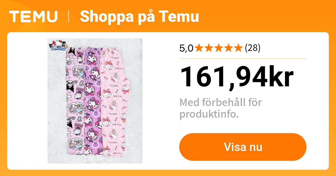 tryck pyjamasbyxor tre pack tre kitty - Temu Sweden