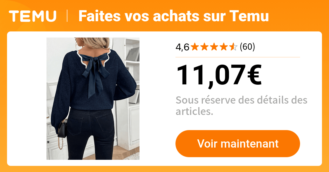 élégant pull à col femme mode française nœud en - Temu France