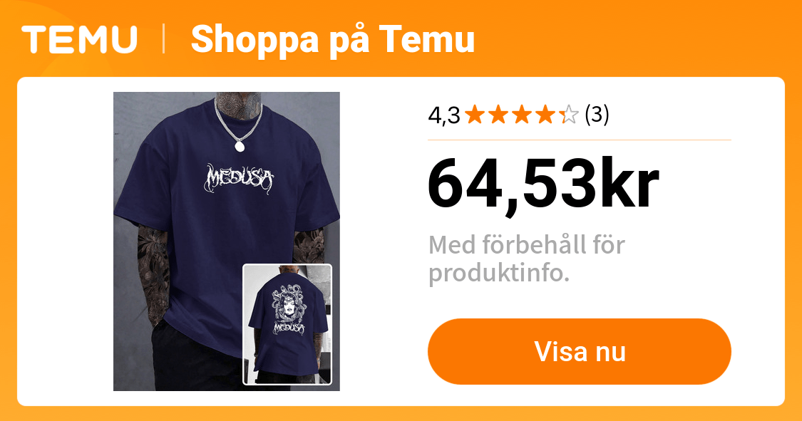 herr medusa grafisk t shirt stilren olika crew neck - Temu Sweden