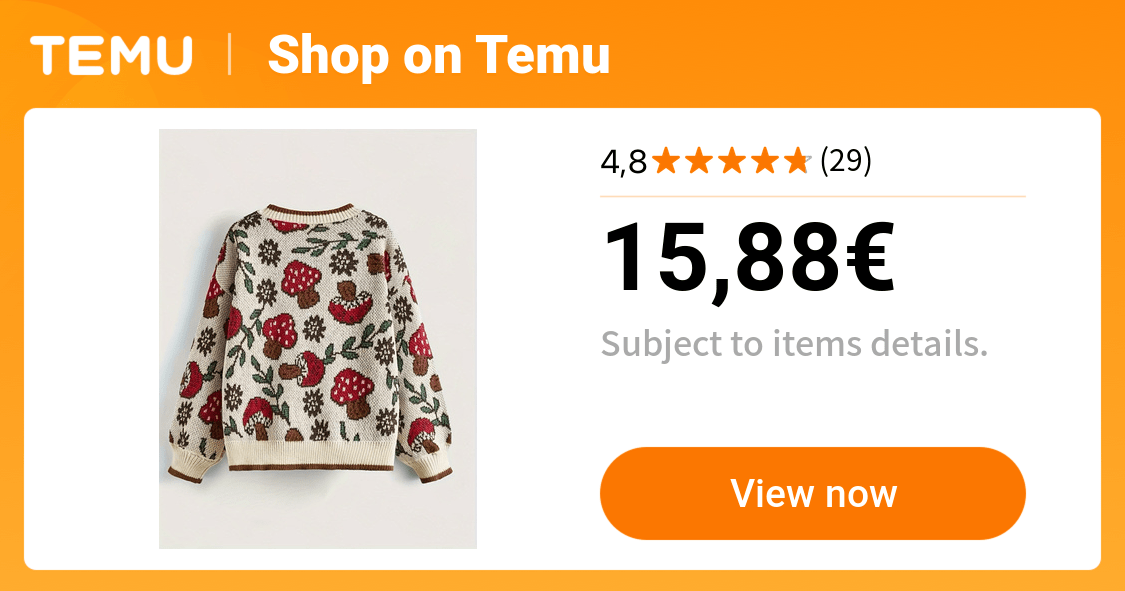 womens elegant mushroom print sweater cozy crew neck - Temu France