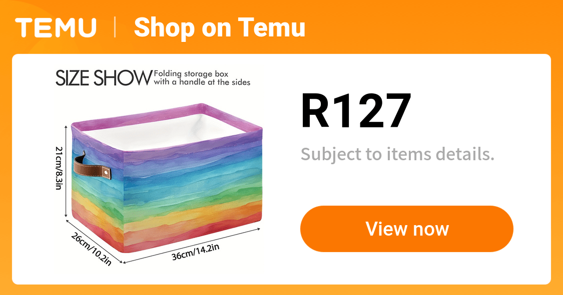 colorful striped rainbow pattern fabric storage basket - Temu South Africa