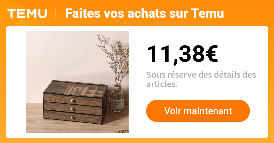boîte à bijoux vintage tiroirs en bois à 3 niveaux - Temu France