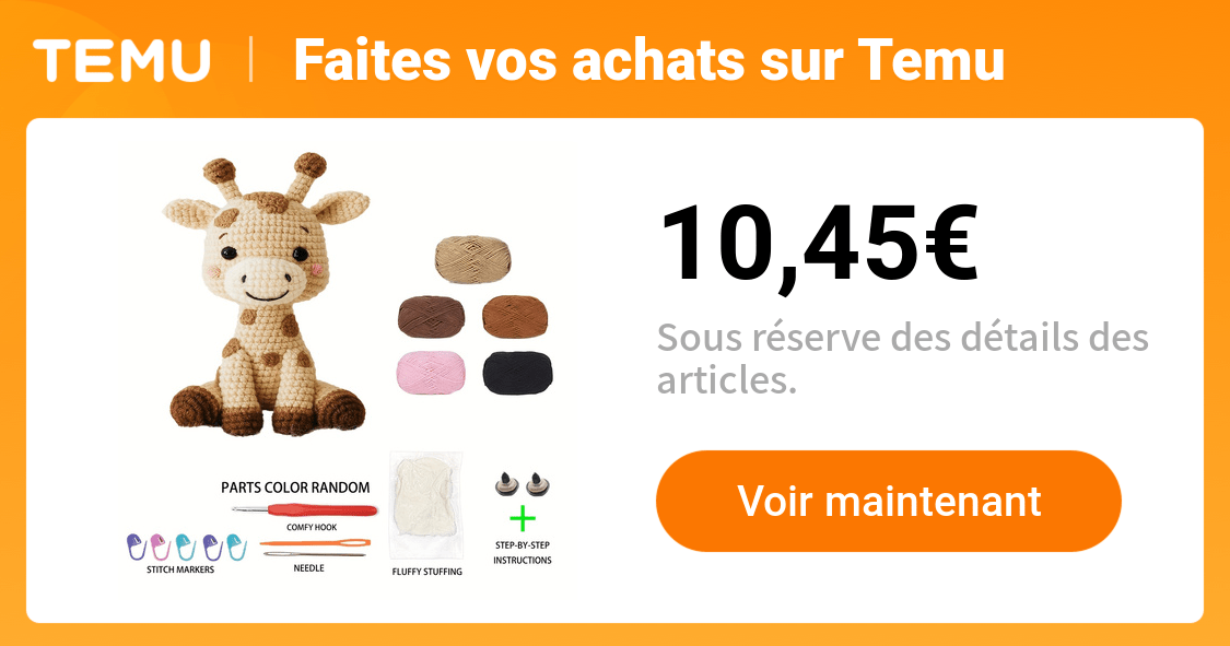 kit crochet amigurumi jirafe neige kit - Temu France
