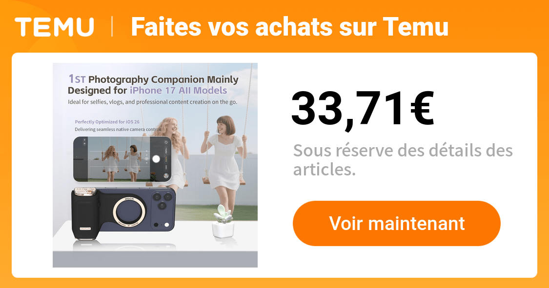 aide prise vue noire iphone compatible ios26 - Temu France