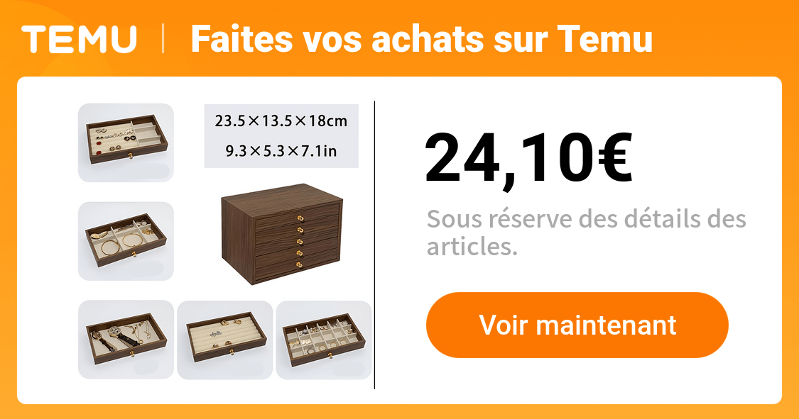 organisateur bijoux tiroirs   marron   idéal - Temu France
