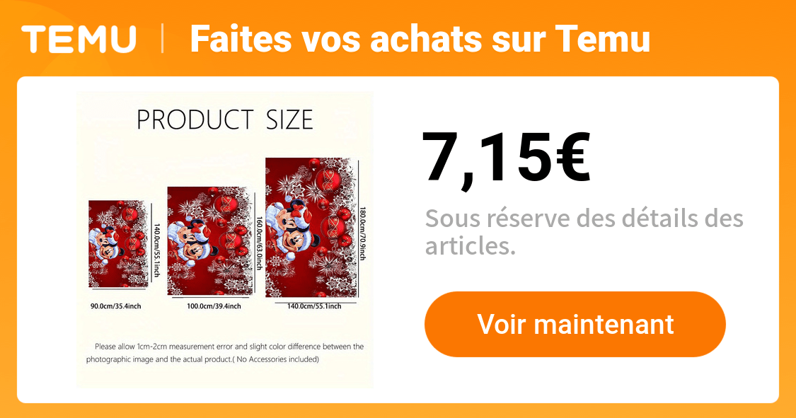 1 nappe imprimée thème noël lavable facile à - Temu France