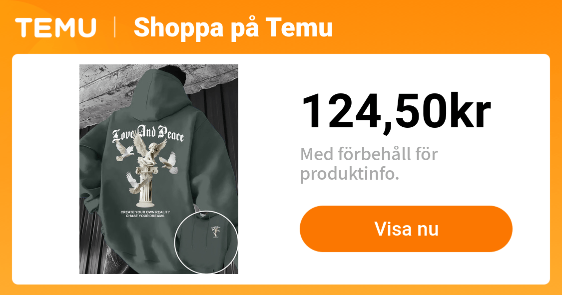 herr casual hooded sweatshirt med " och " - Temu Sweden