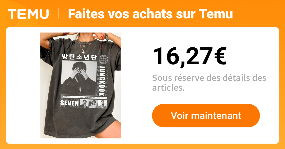 jungkook t coréen vintage - Temu France