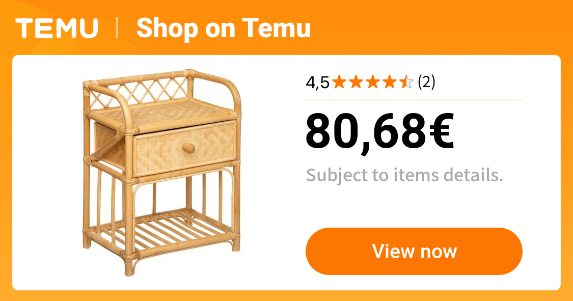 rattan bedside table | Temu France