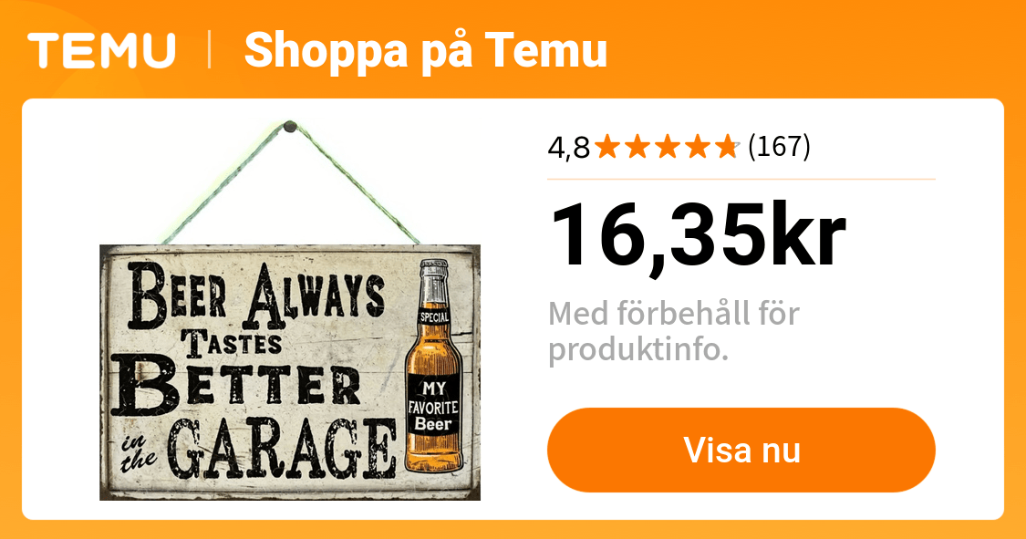 öl smakar alltid bättre i garaget - Temu Sweden
