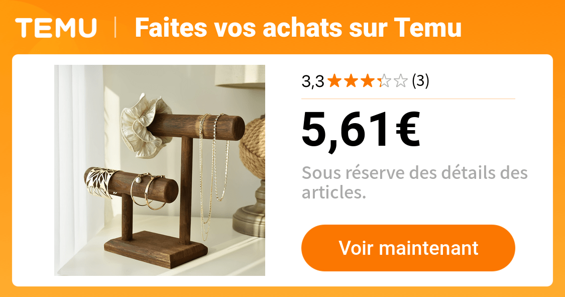 support présentation bijoux en bois à double couche - Temu France