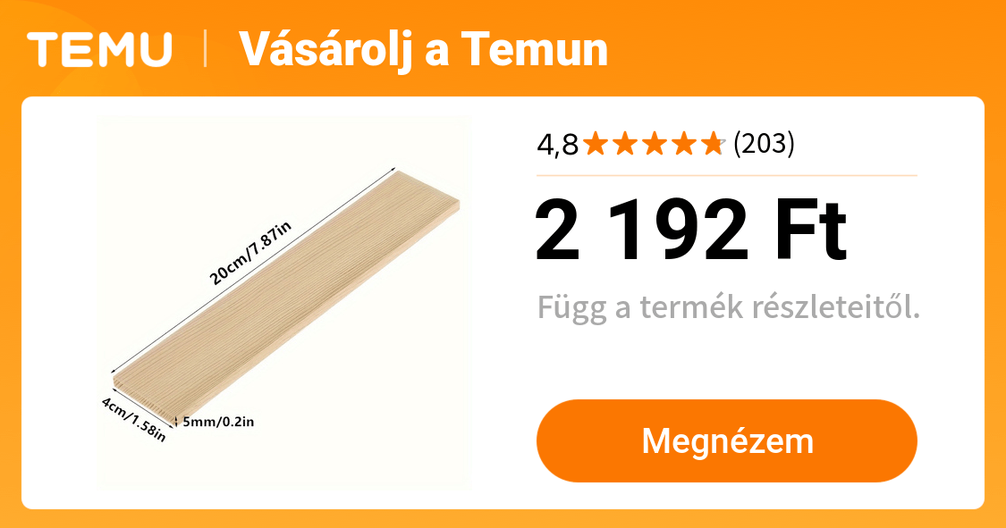 10db   fa kézműves táblák 0.2x1.6x7.9 ideális diy - Temu Hungary