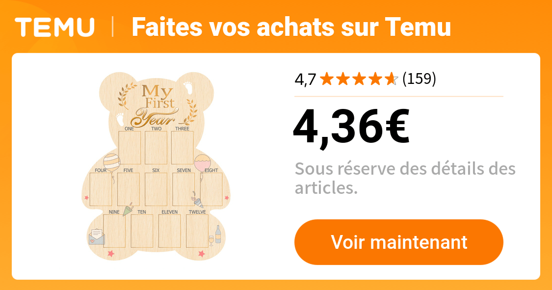 cadre photo en bois première année design vertical - Temu France