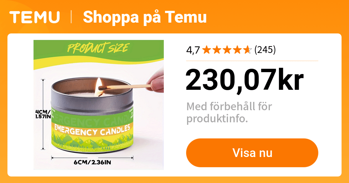 uppsättning av 10 nödljus 240 timmars brinntid - Temu Sweden