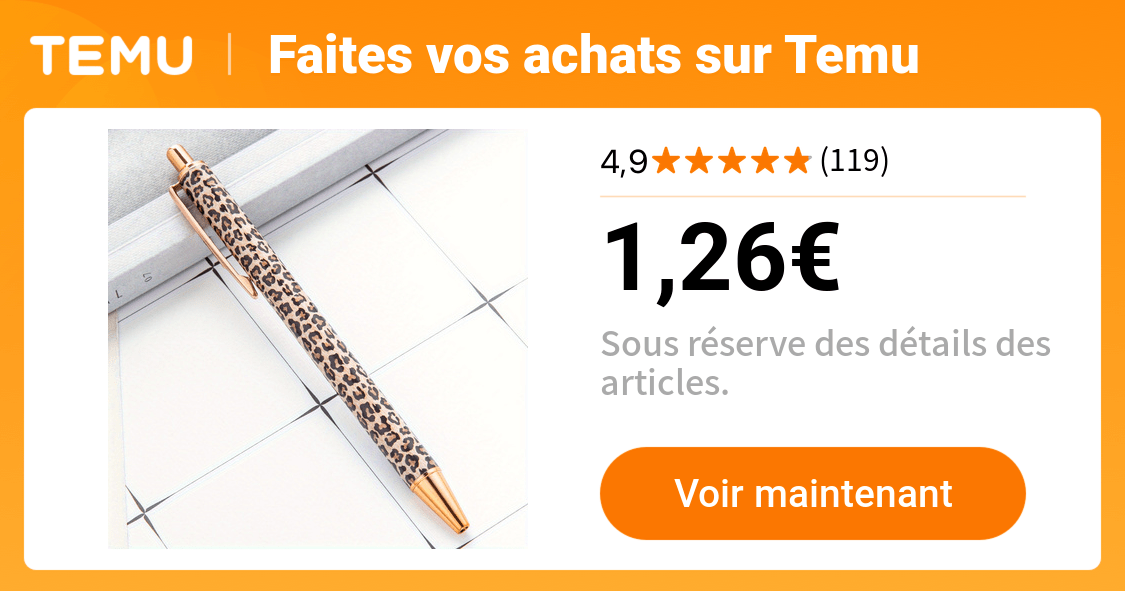 1pièce stylo rond à bille imprimé léopard marron - Temu France