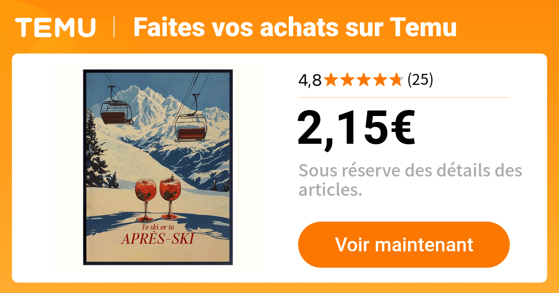affiche cocktail vintage à ski à laprès ski – ski - Temu France