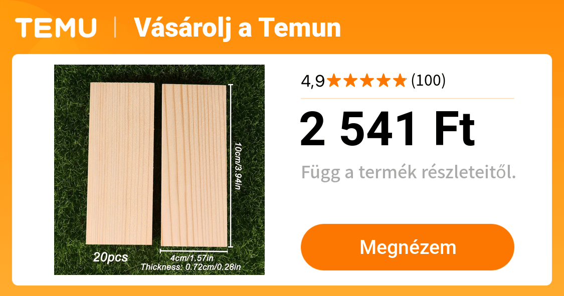 20 darabos téglalap alakú befejezetlen fa panelek - Temu Hungary