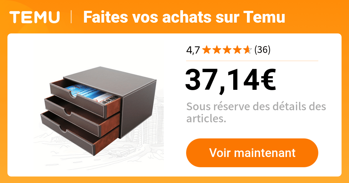 fichier tiroir à 3 tiroirs en cuir pu noir boîte rangement - Temu France