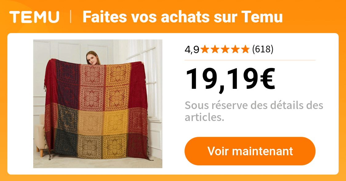 1pièce couverture bohème chenille à pompons motif mandala - Temu France