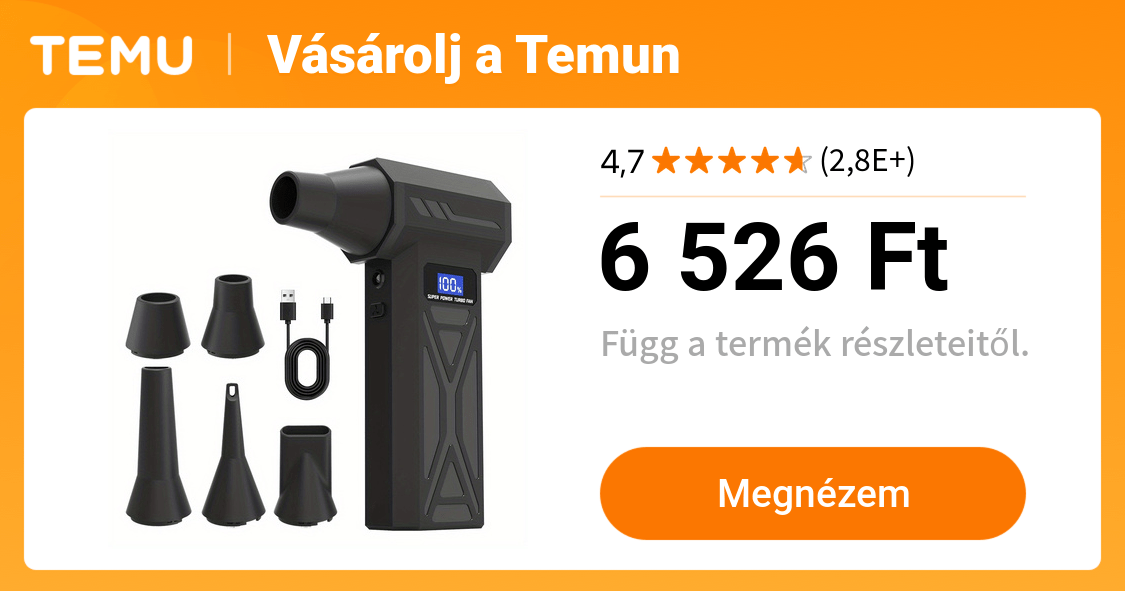 130000 rpm erőteljes turbóventilátor intelligens kijelző 4 - Temu Hungary
