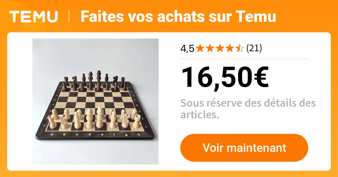 ensembles déchecs en bois luxe pièces finement sculptées - Temu France