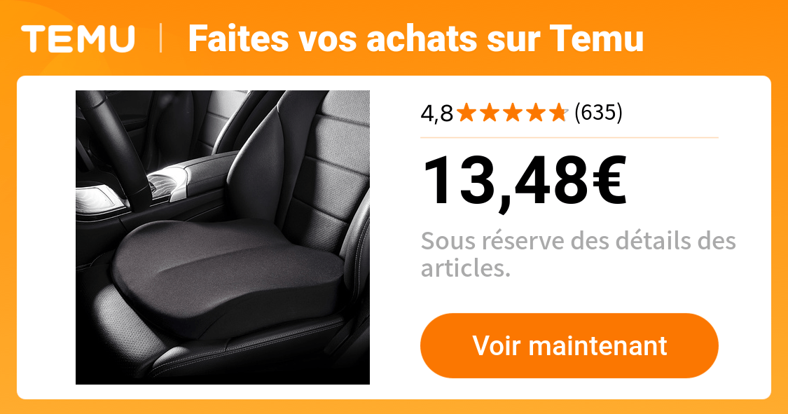 coussin siège voiture housse siège réglable en hauteur en - Temu France