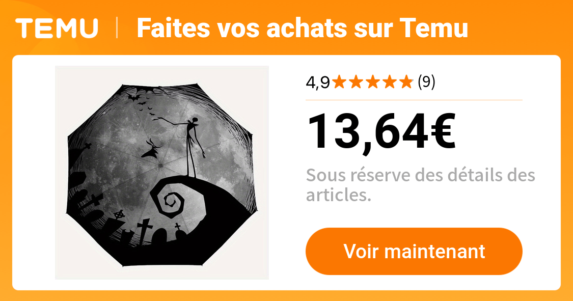 parapluie automatique "nightmare before christmas" - avec bouton à un , fermeture tripliée, cadre en fer robuste, design "nightmare before christmas" ( , , cimetière) - cadeau halloween & noël pour fans, hommes et femmes - , style gothique, mécanisme fiable, collection cinéma | Ne Manquez Pas Ces | Temu