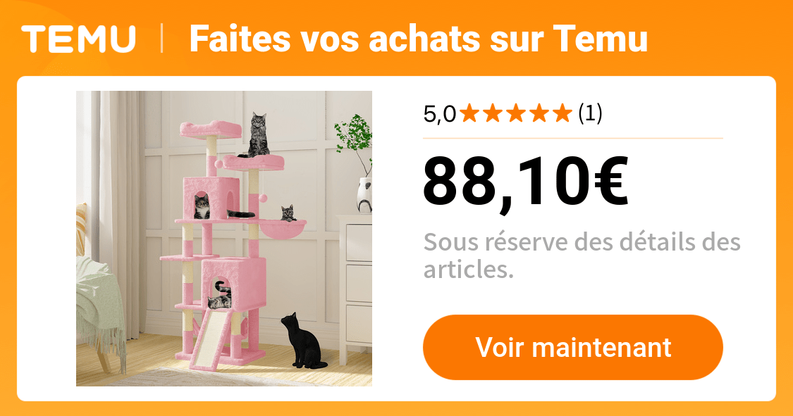 arbre à chat extra haut 158cm à plusieurs niveaux 7 - Temu France