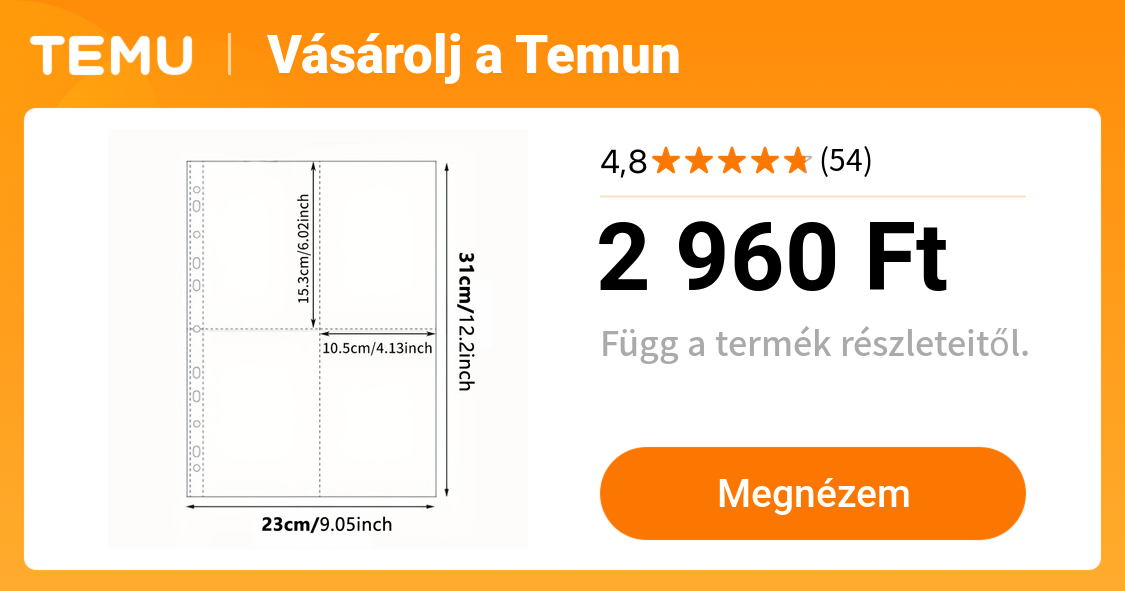 30/50 db átlátszó fotóalbum betétek 11 lyukas mappaoldalak - Temu Hungary