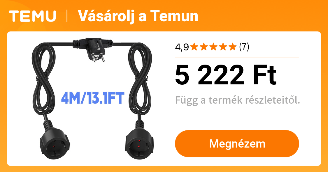 kétirányú egydugós kettős aljzatú hosszabbító kábel 2 aljzat - Temu Hungary