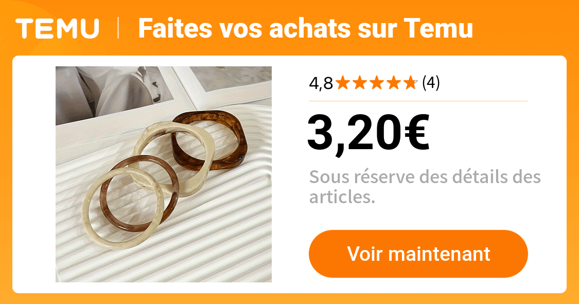 4 pièces bracelet en résine couleur collection bagues - Temu France