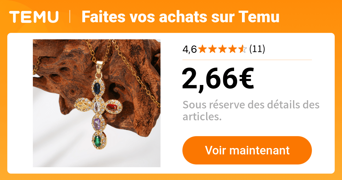 1 pièce collier mode femme pendentif croix matériau - Temu France