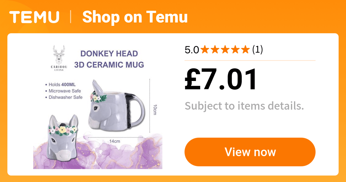 donkey 3d ceramic mug novelty animal coffee cup flower - Temu United Kingdom