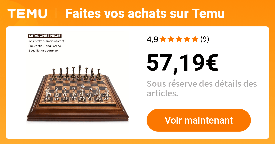 échiquier détachable pièces en métal bronze argenté. - Temu France