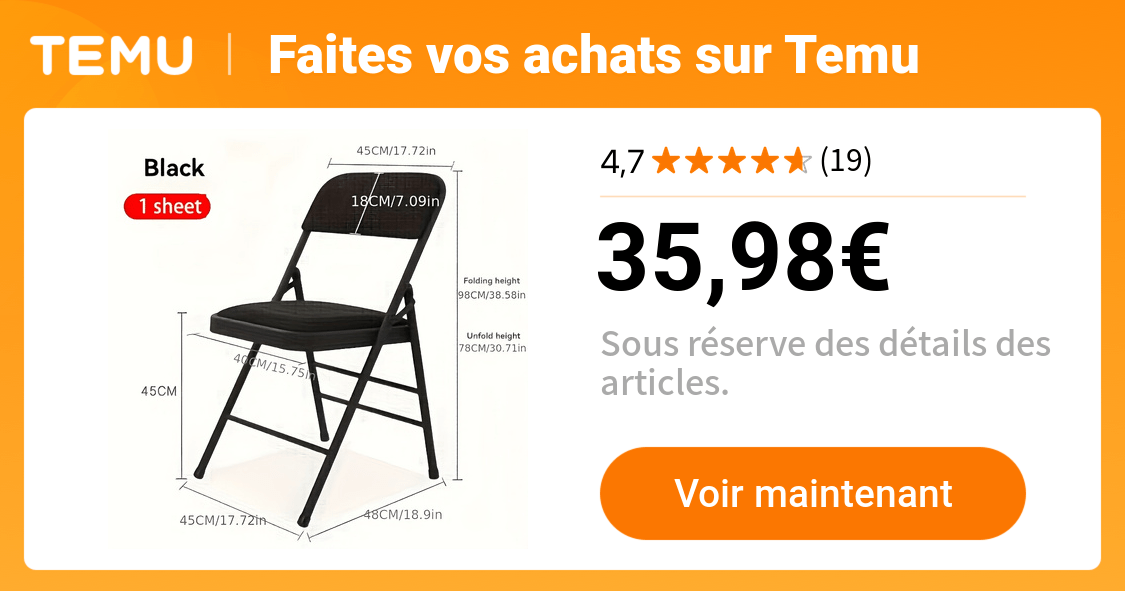 chaise pliante robuste coussin luxueux mécanisme pliant - Temu France
