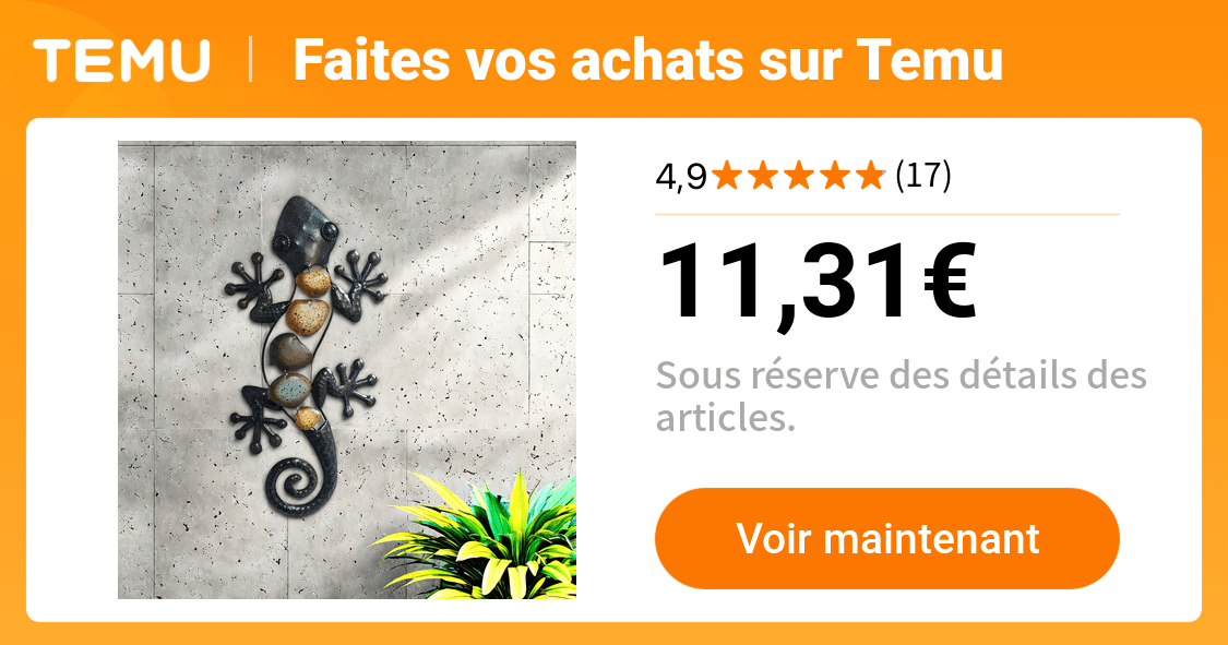 statue lézard en fer créatif art mural facile à installer - Temu France