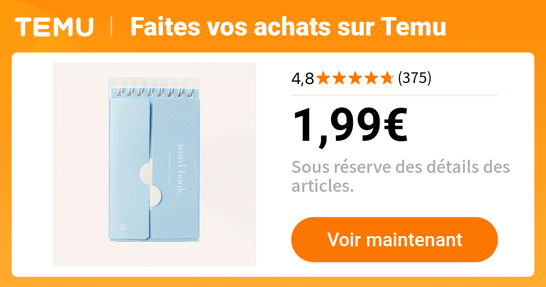 livre anglais mémoriser carnet portable - Temu France