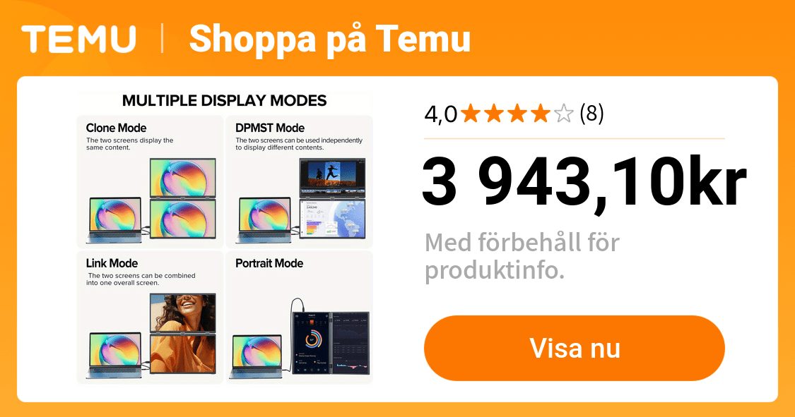 18 5" 100hz monitor bärbar monitor för - Temu Sweden
