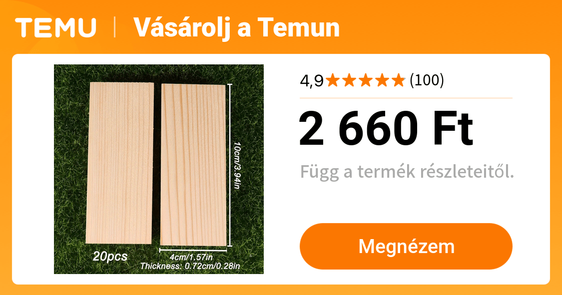20 darabos téglalap alakú befejezetlen fa panelek - Temu Hungary
