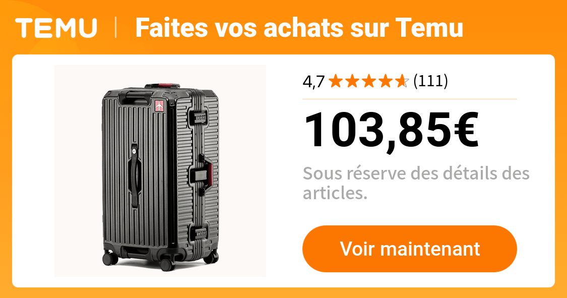valise en aluminium à roues pivotantes 360° serrure tsa - Temu France