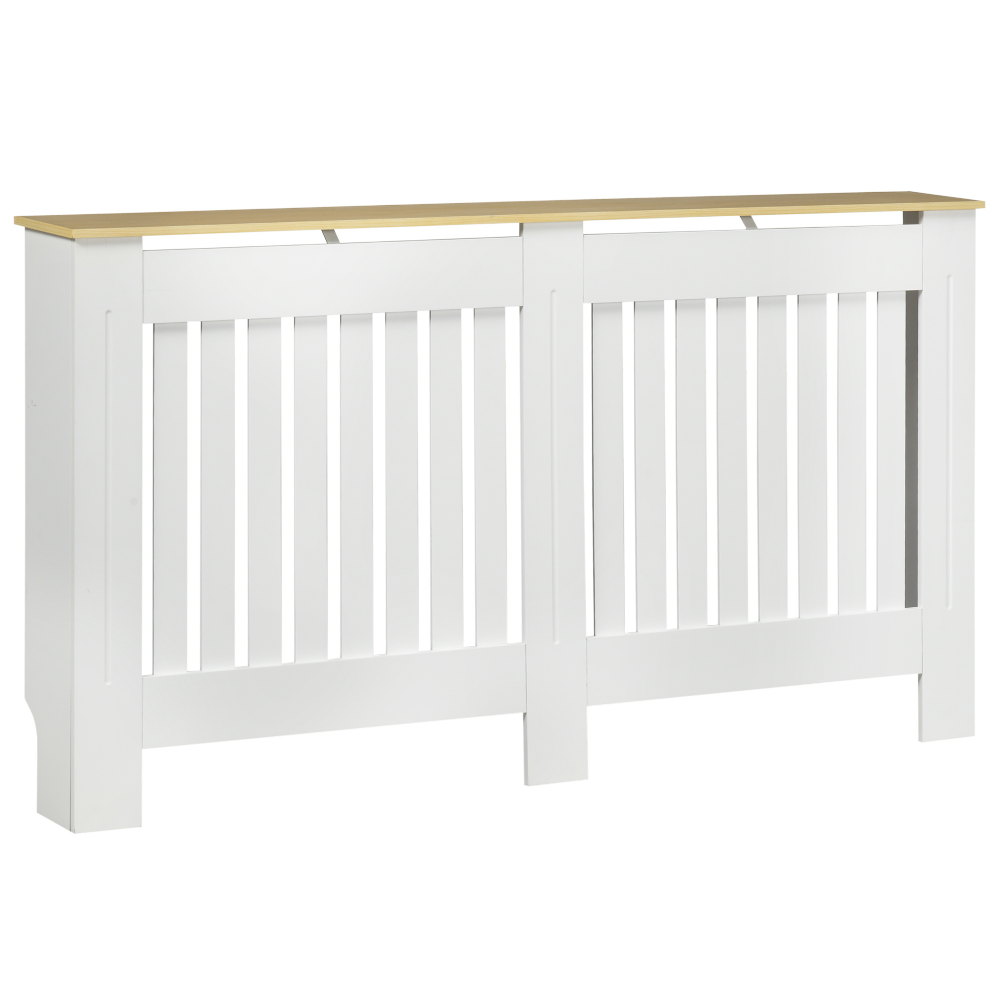 Image of Radiator Cover 152x19x83 Cm Made Of Mdf With Anti-tip Device For Living Room Or Bedroom In White