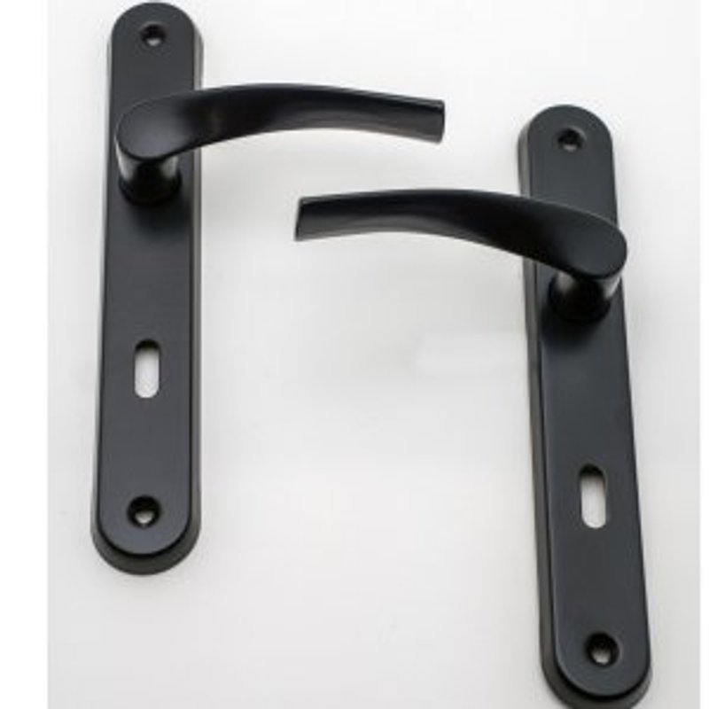 TEMU Poignée de porte intérieur Coralie aluminium noir trou clé