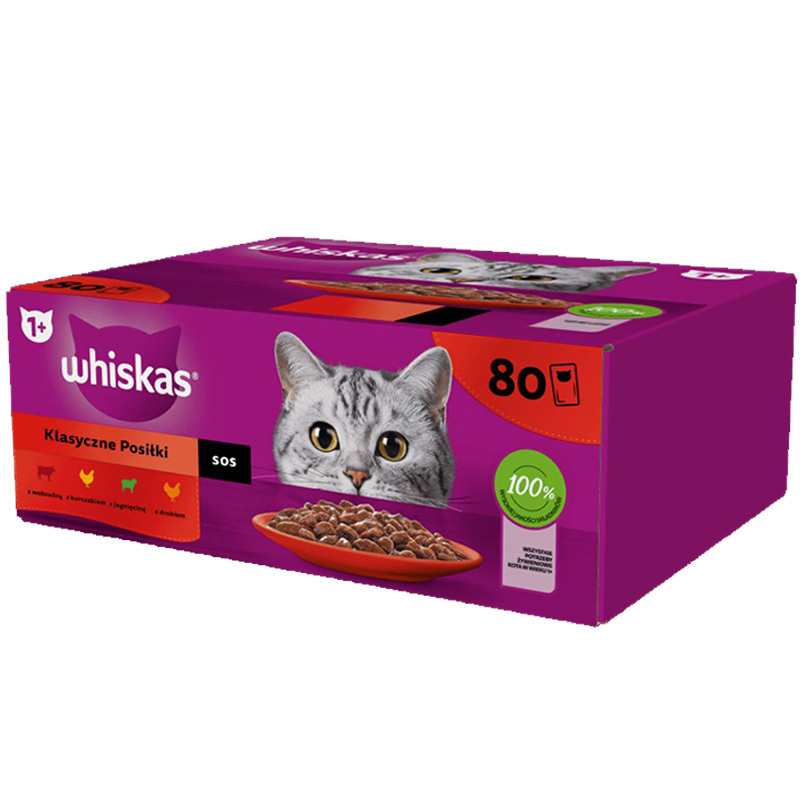 Whiskas Cat Food Classic Meals In Sauce 80x85 G