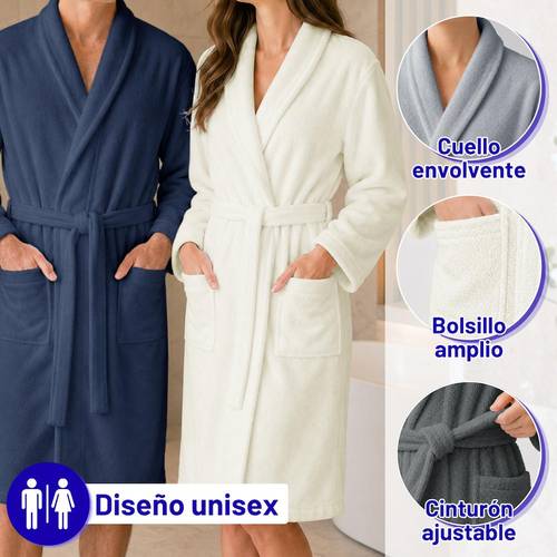 long sleeve bathrobe for men and women 90 cotton with pockets and belt soft and comfortable for home use sizes xl xxl