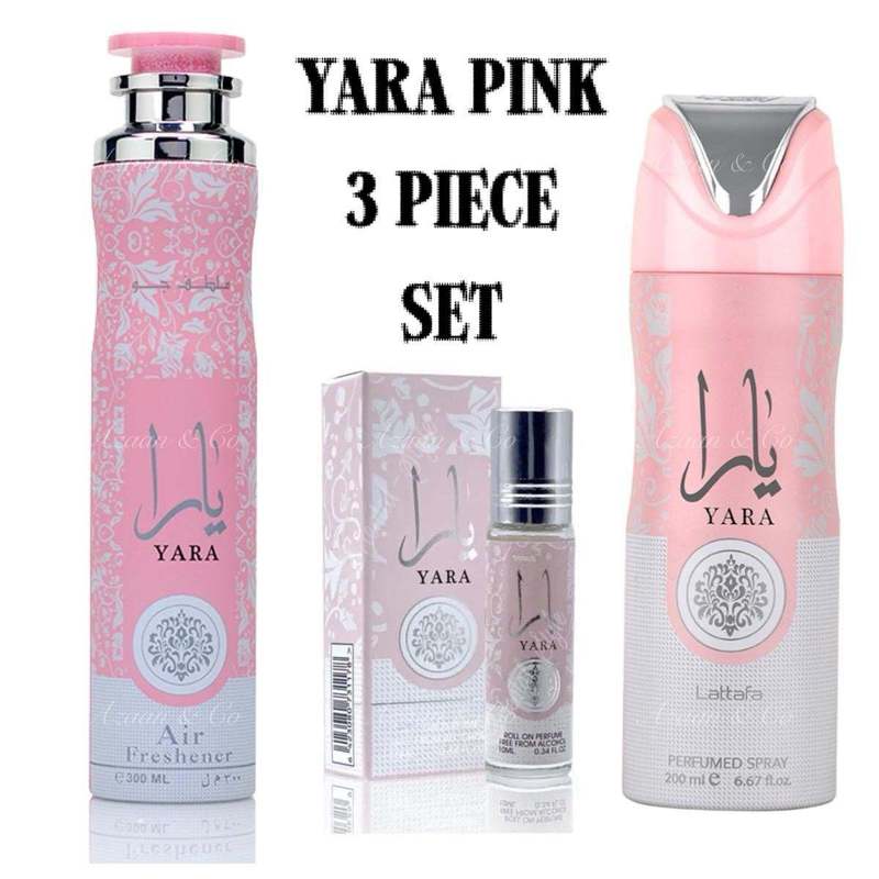 TEMU Cute Pink 3pcs Set 300ml Air Freshener 200ml Body Spray 10ml Perfume Oil