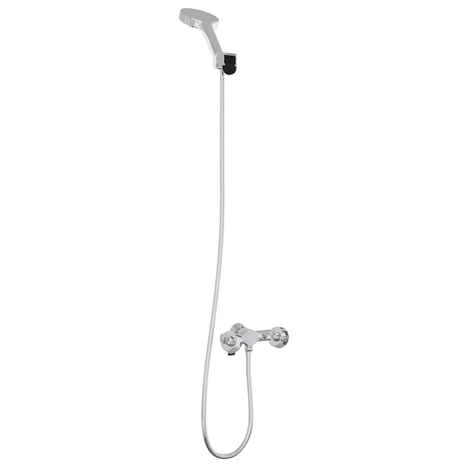 Mayfair Chrome Shower Head Set with Rectangular Mixer Tap