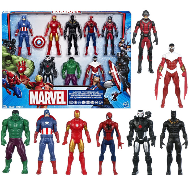 Image of Set Of 8 Avengers Hasbro E4552 Figures: Spiderman Antman